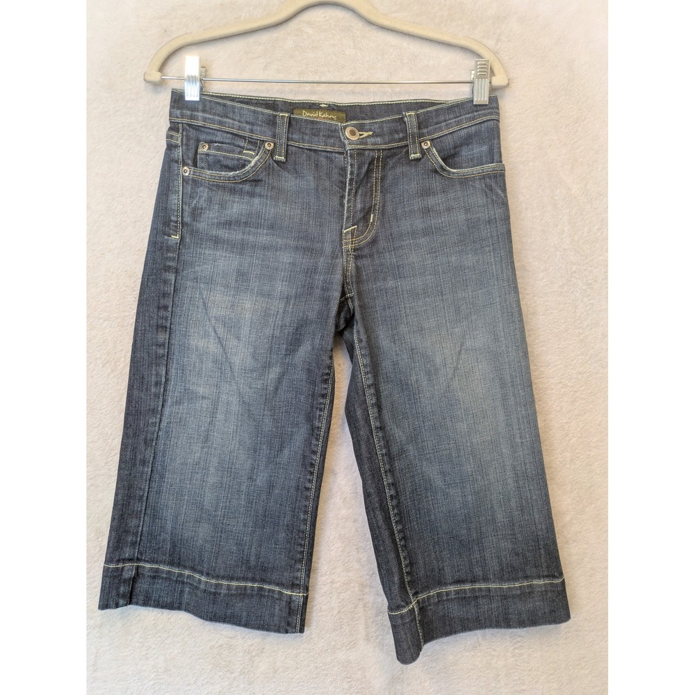 David Kahn Jeans Women's 26 Blue Cropped Capri Mid Rise Medium‎ Wash